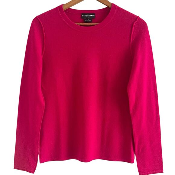 Sutton Cashmere Sweater S M Berry Layering Quiet Luxury Lightweight Soft Girl - Picture 1 of 7